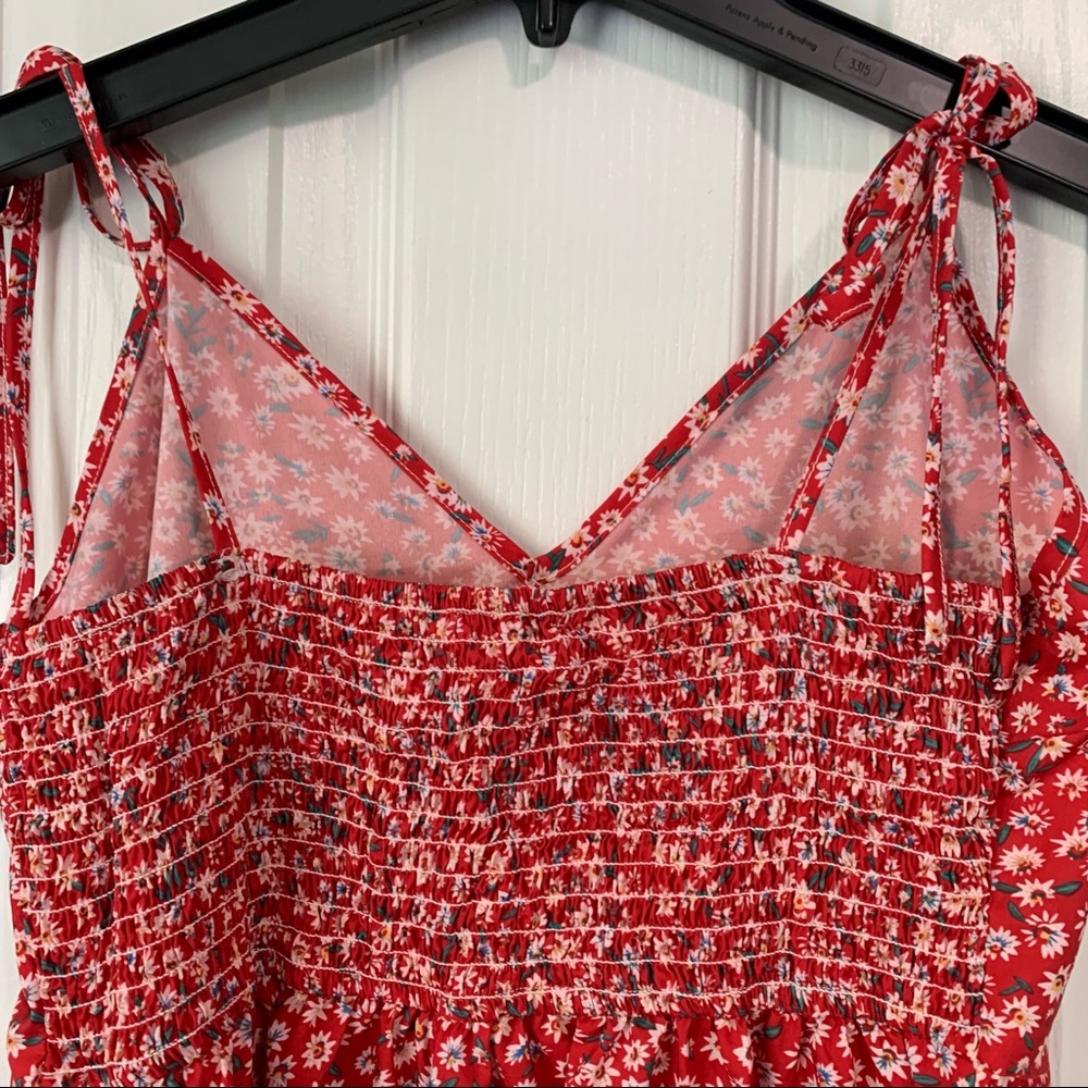 Red Floral Romper - Picture 4 of 6
